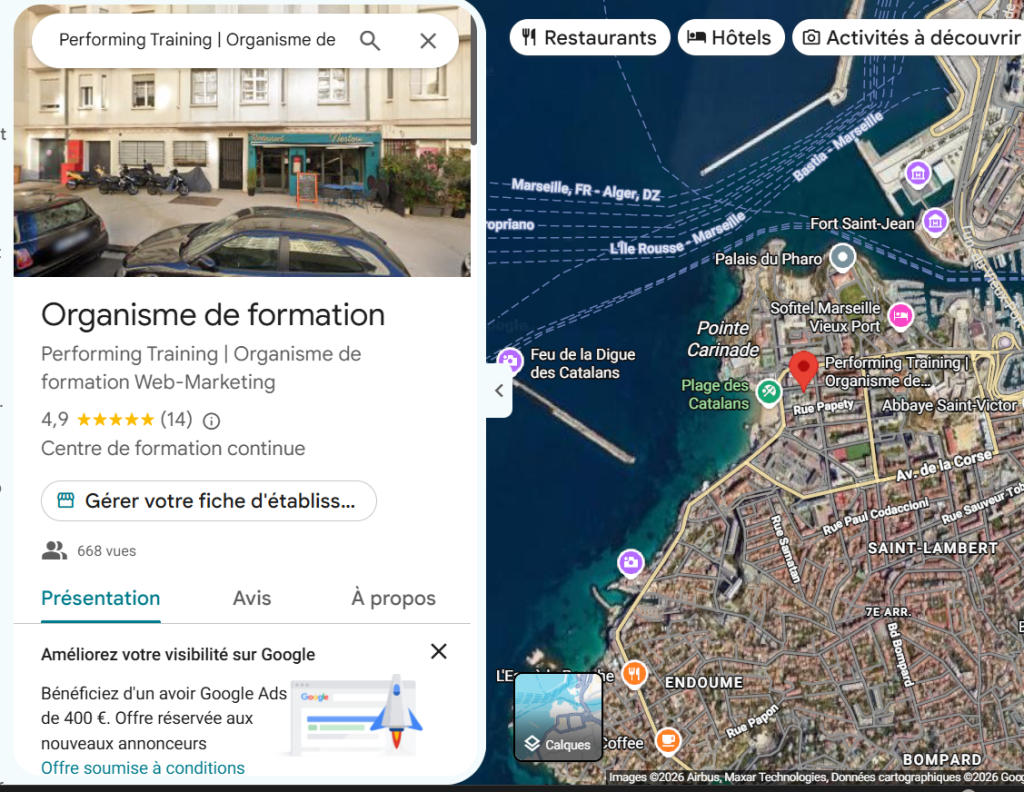Exemple fiche Google Business Profile